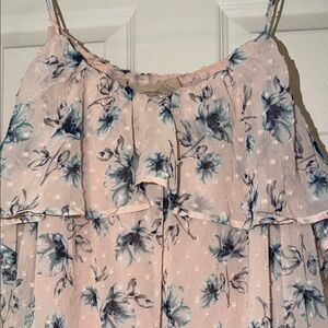 Moon River Pink and Blue Floral Dress